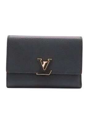 Louis Vuitton Portefeuille Capucines Compact 3 Trifold Wallet Taurillon Leather